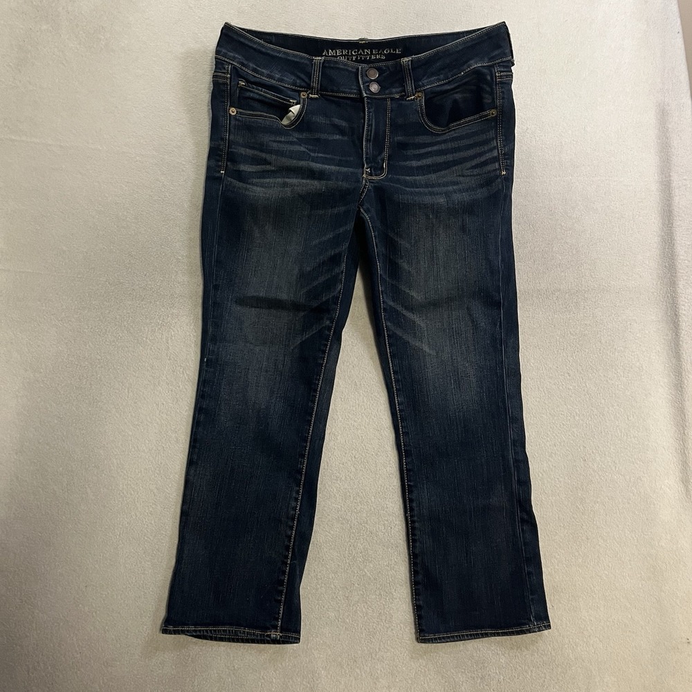 American Eagle Super Stretch Artist Crop Jeans Womens Size 12 Regular Blue C81